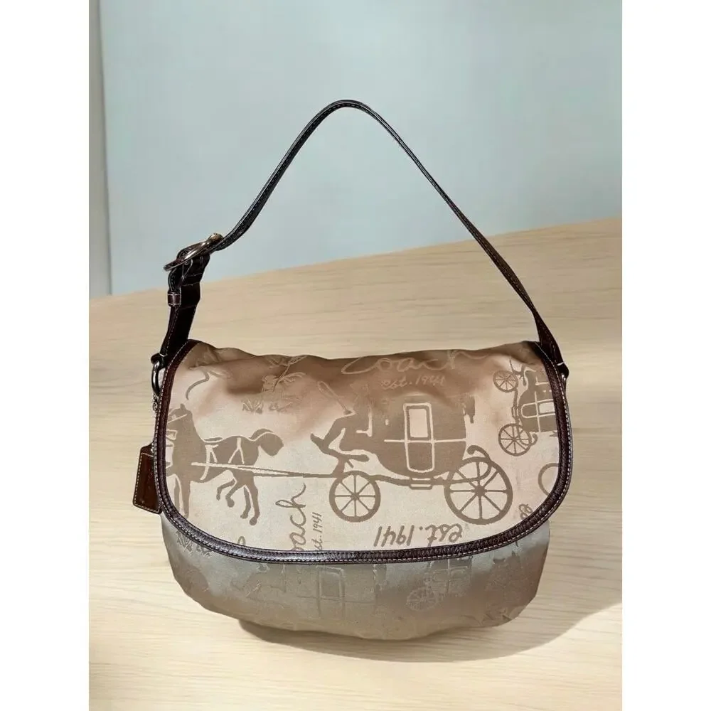 Y2K Coach F14888 1941 Horse & Carriage Flap Bag & Pleated Wristlet